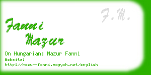 fanni mazur business card